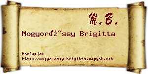 Mogyoróssy Brigitta névjegykártya
